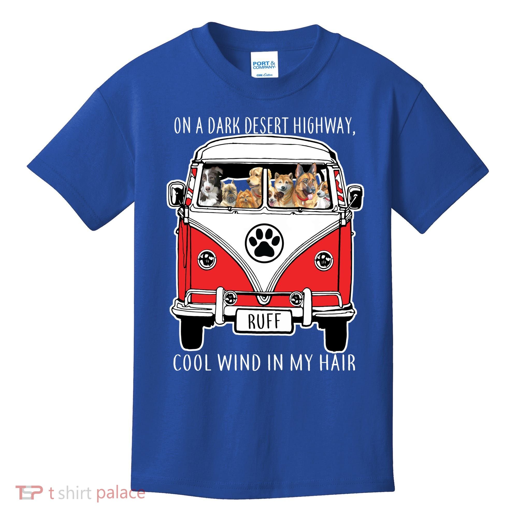Dark Desert Highway Dog Feel Cool Wind In My Hair Kids T-Shirt