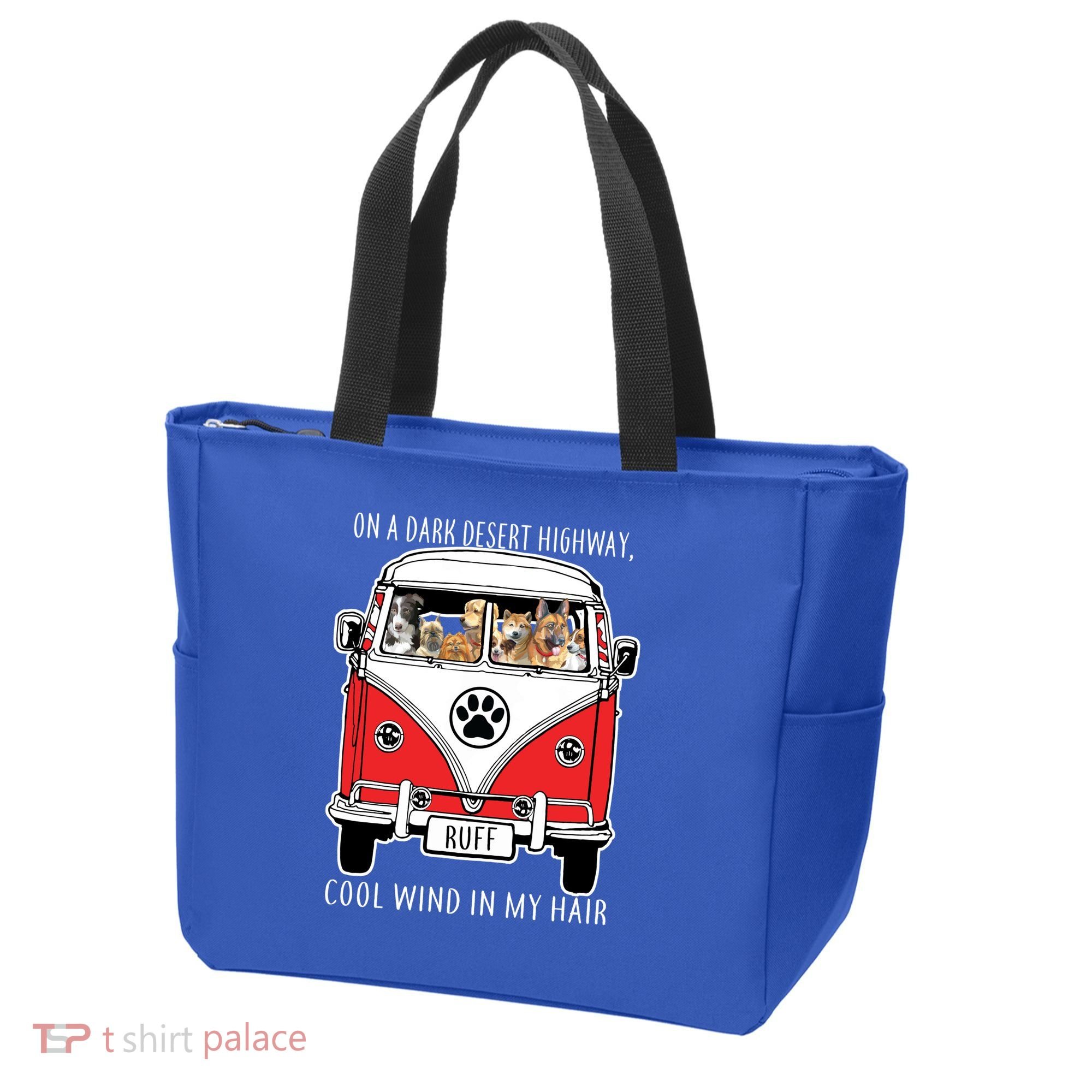 Dark Desert Highway Dog Feel Cool Wind In My Hair Tote Bag