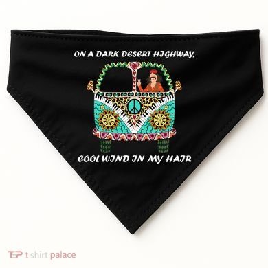 Dark Desert Highway Funny Hippie USA-Made Doggie Bandana