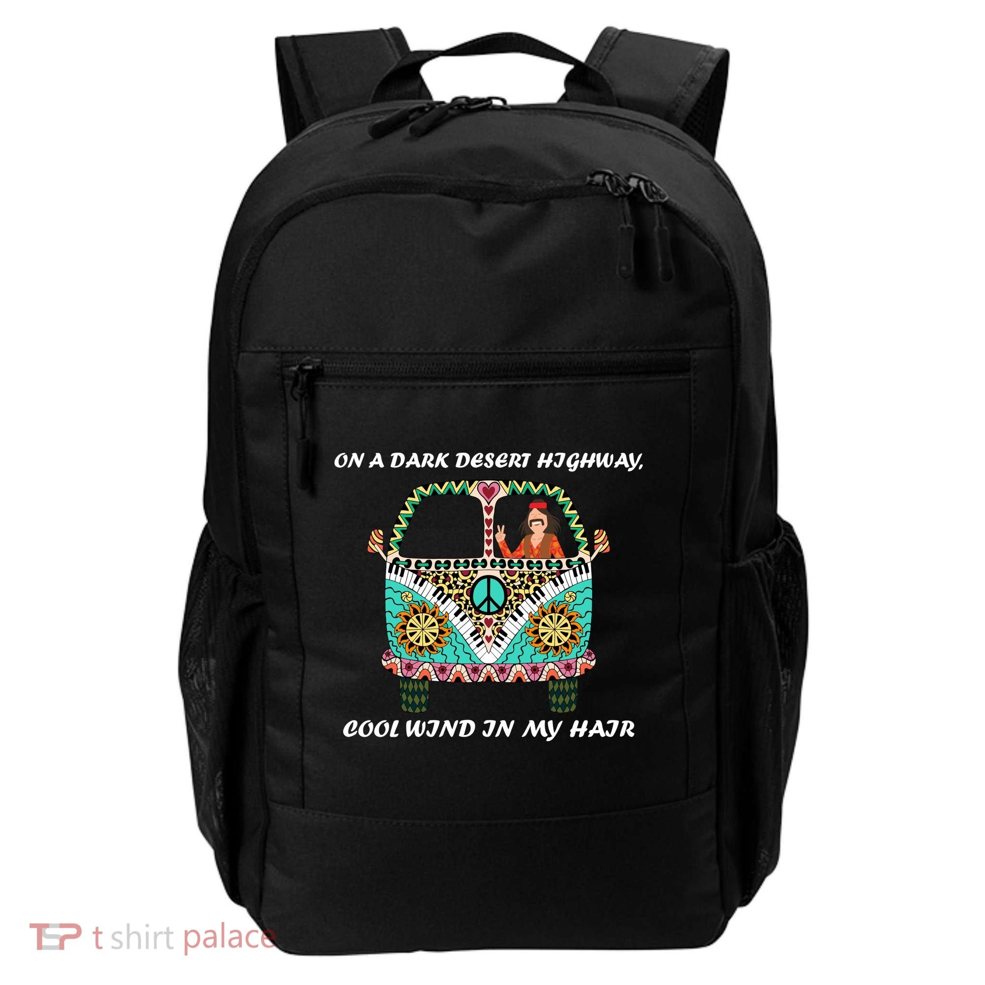 Dark Desert Highway Funny Hippie Backpack