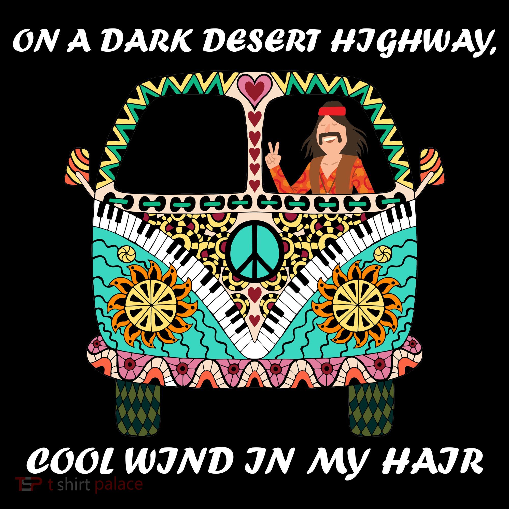 Dark Desert Highway Funny Hippie Bucket Hat