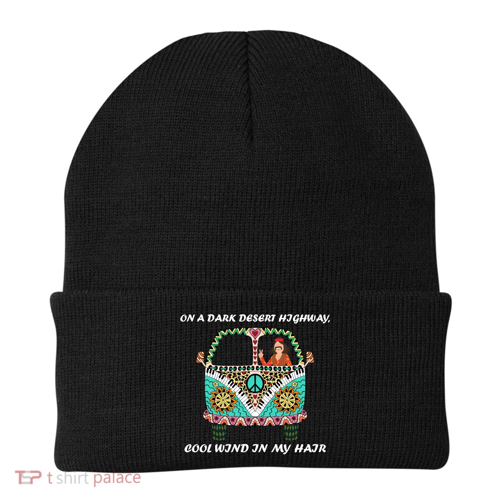 Dark Desert Highway Funny Hippie Beanie