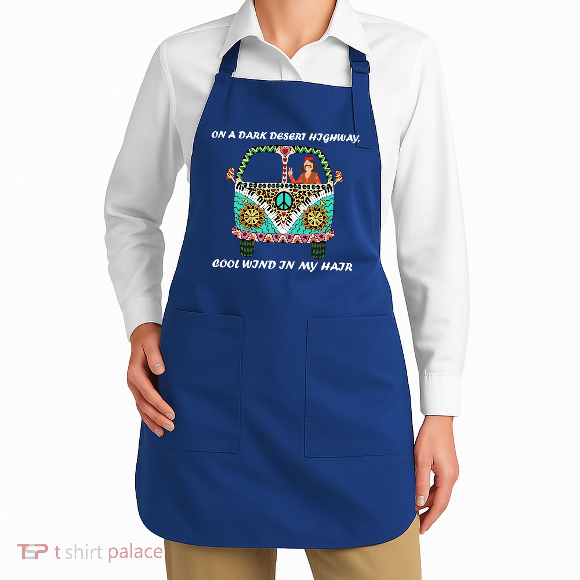 Dark Desert Highway Funny Hippie Apron