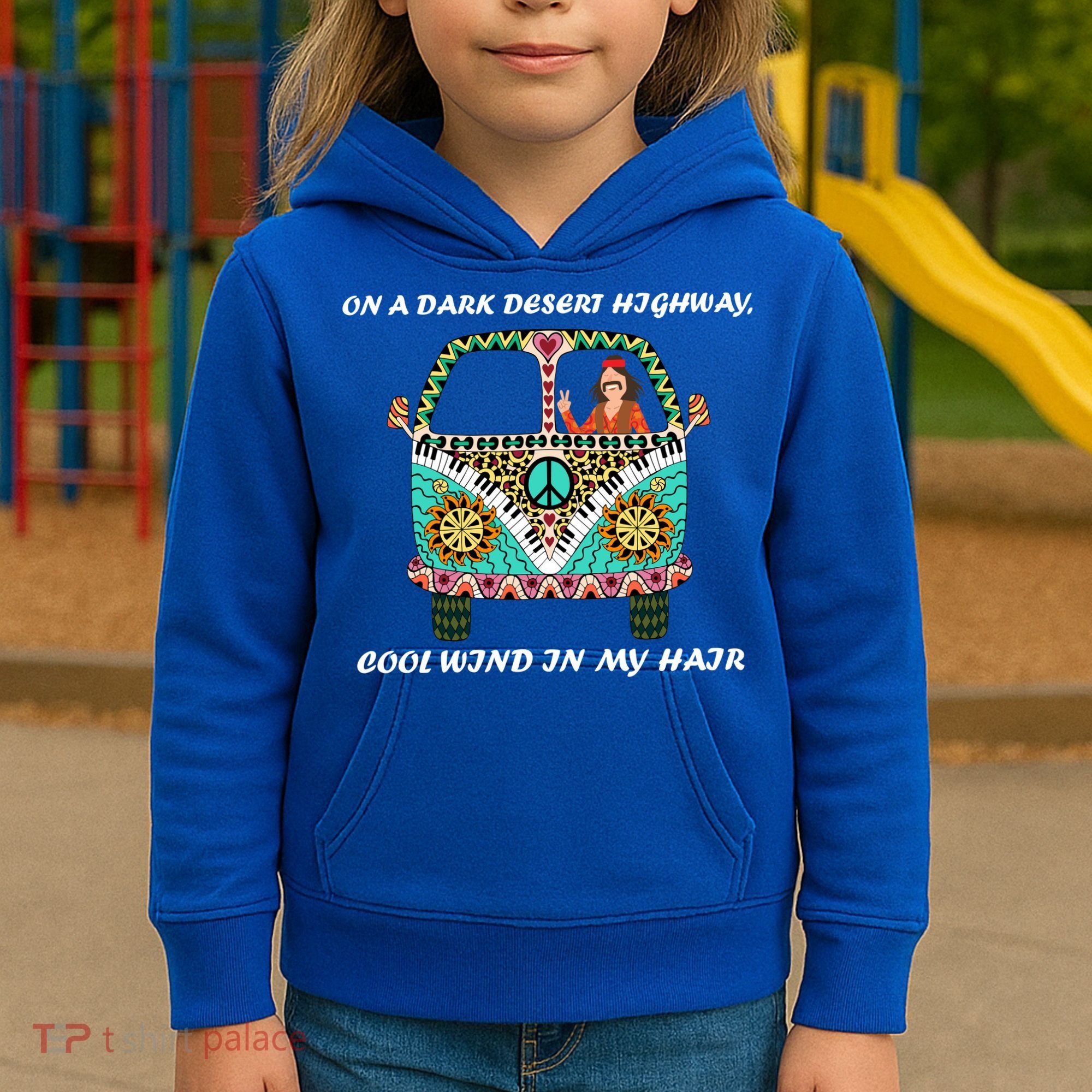 Dark Desert Highway Funny Hippie Kids Hoodie