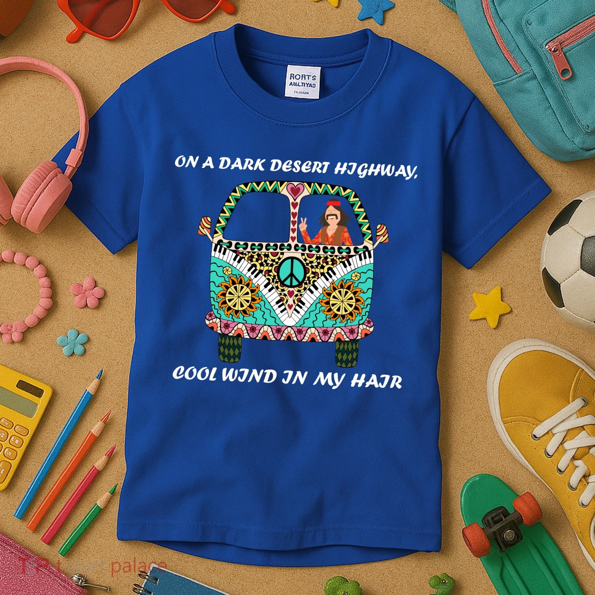Dark Desert Highway Funny Hippie Kids T-Shirt