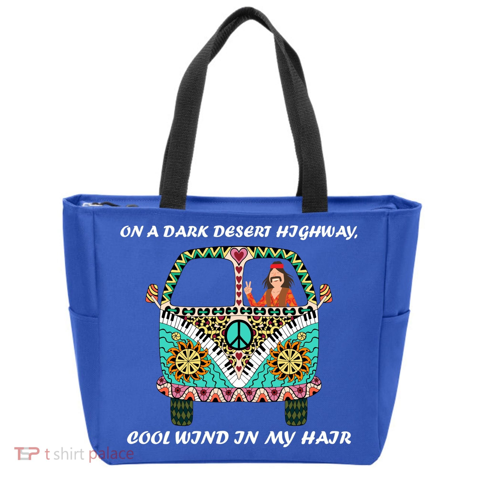 Dark Desert Highway Funny Hippie Tote Bag