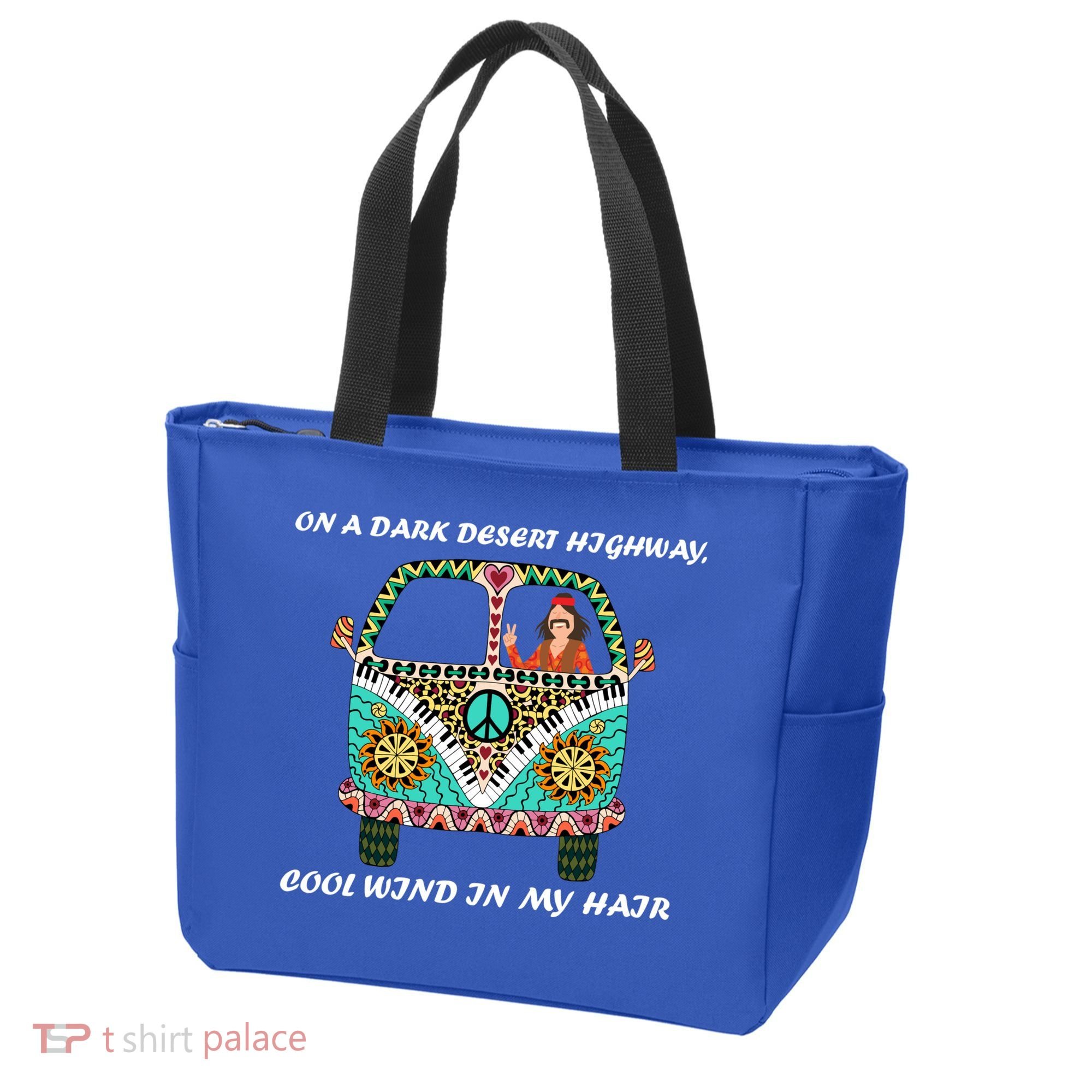 Dark Desert Highway Funny Hippie Tote Bag