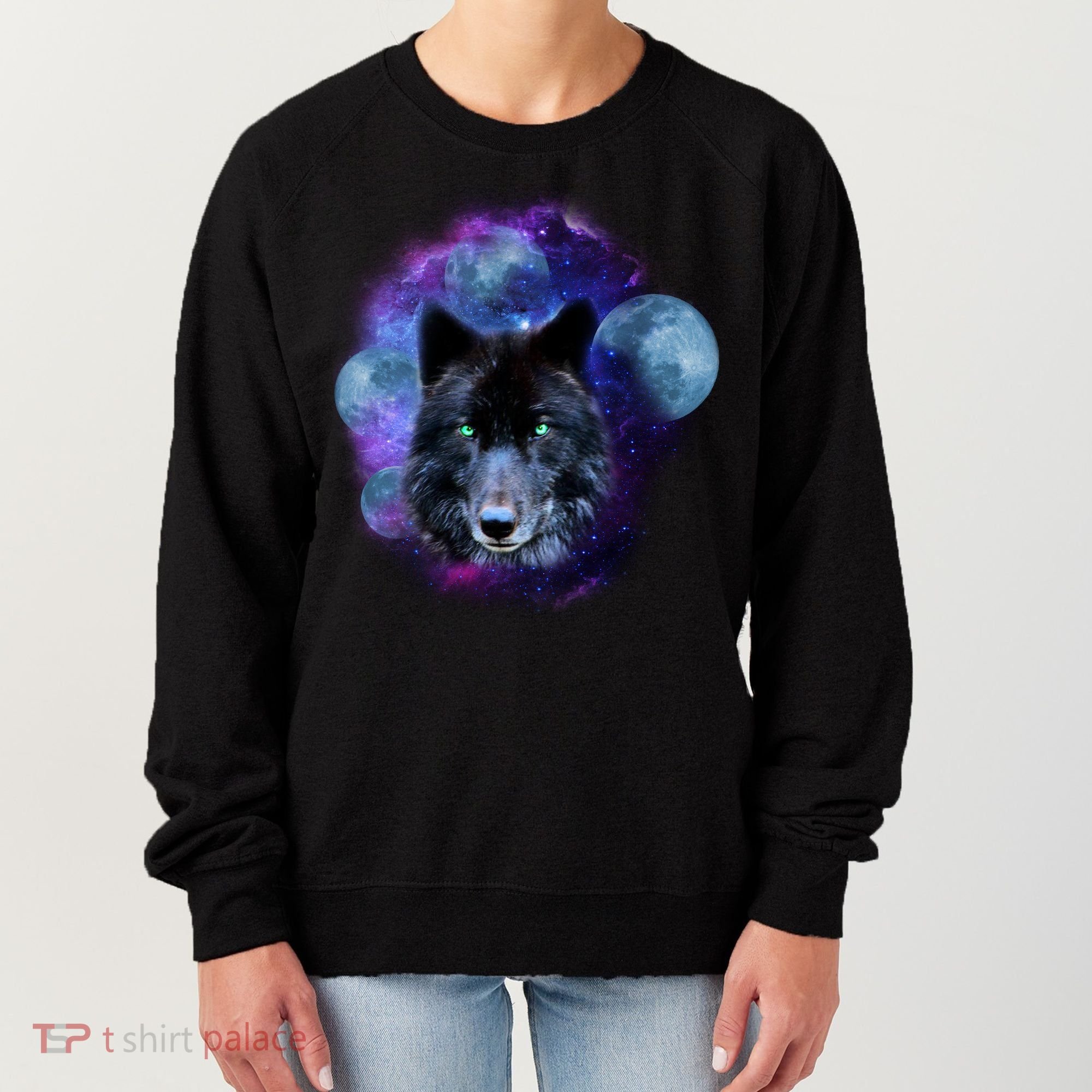 Dark Moon Wolf Galaxy Women's Sweatshirt