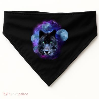 Dark Moon Wolf Galaxy USA-Made Doggie Bandana