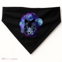 Dark Moon Wolf Galaxy USA-Made Doggie Bandana thumb 0