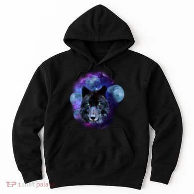 Dark Moon Wolf Galaxy Hoodie