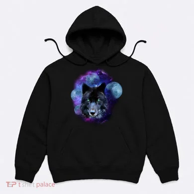 Dark Moon Wolf Galaxy Hoodie
