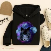 Dark Moon Wolf Galaxy Hoodie thumb 4