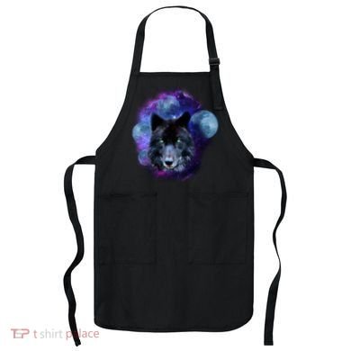 Dark Moon Wolf Galaxy Apron