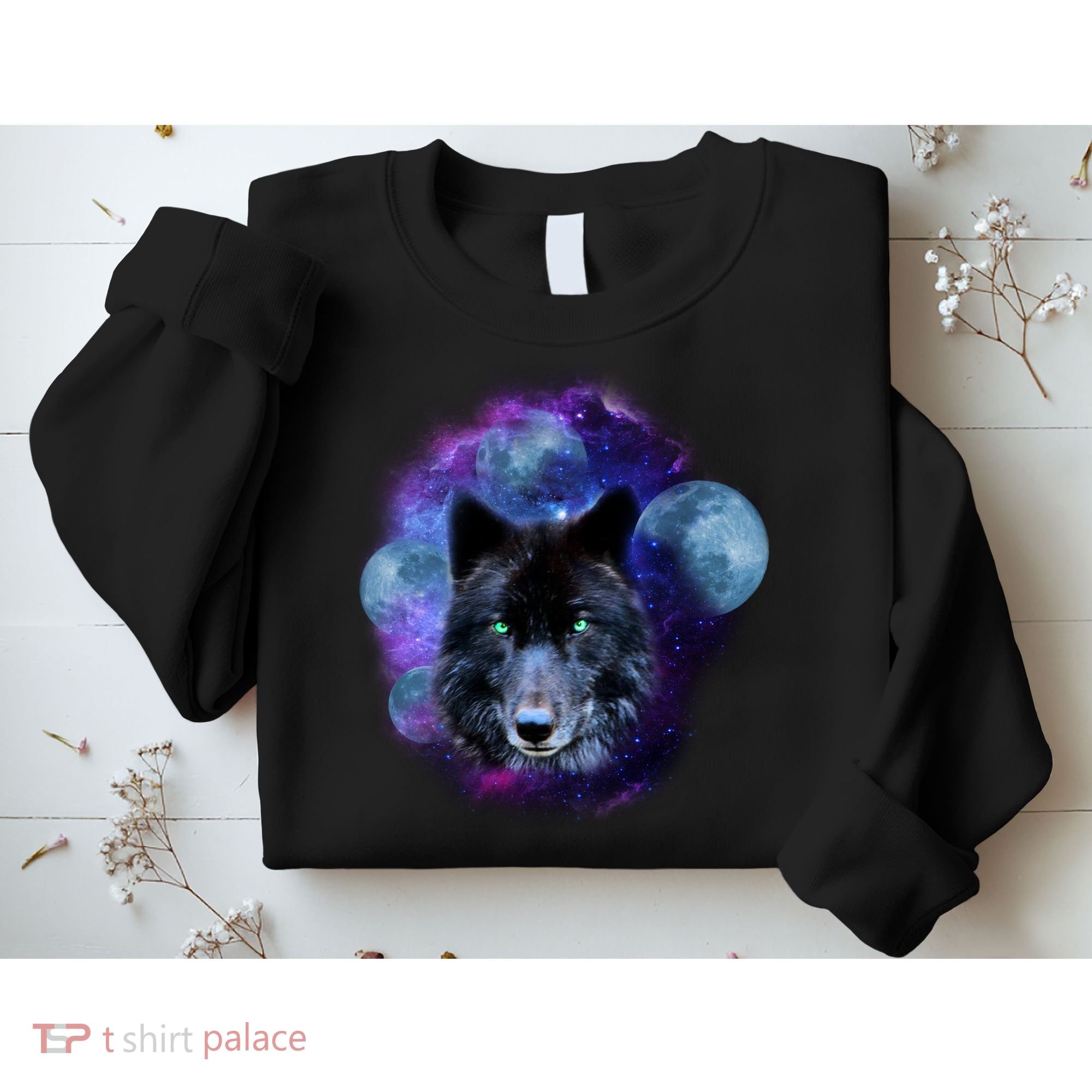 Dark Moon Wolf Galaxy Sweatshirt