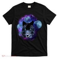 Dark Moon Wolf Galaxy T-Shirt thumb 0