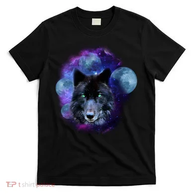 Dark Moon Wolf Galaxy T-Shirt