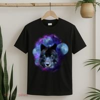 Dark Moon Wolf Galaxy T-Shirt thumb 2