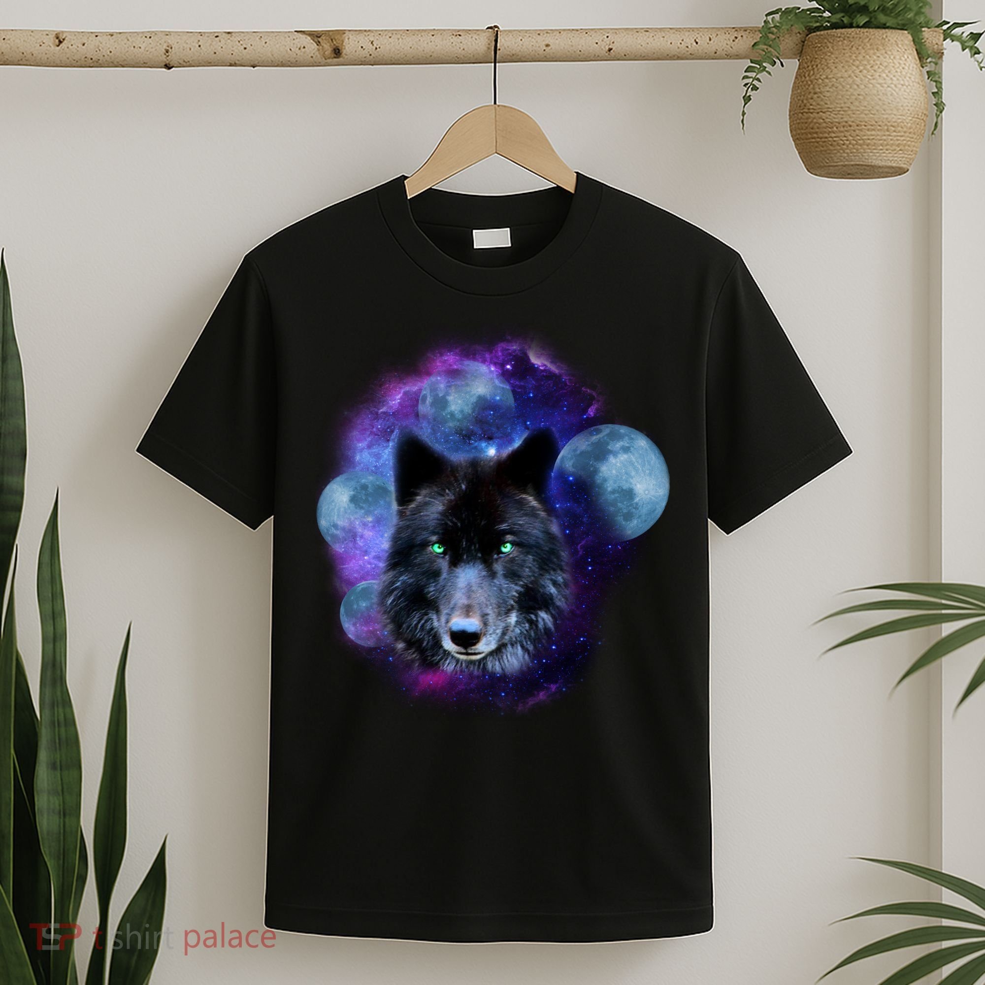 Dark Moon Wolf Galaxy T-Shirt