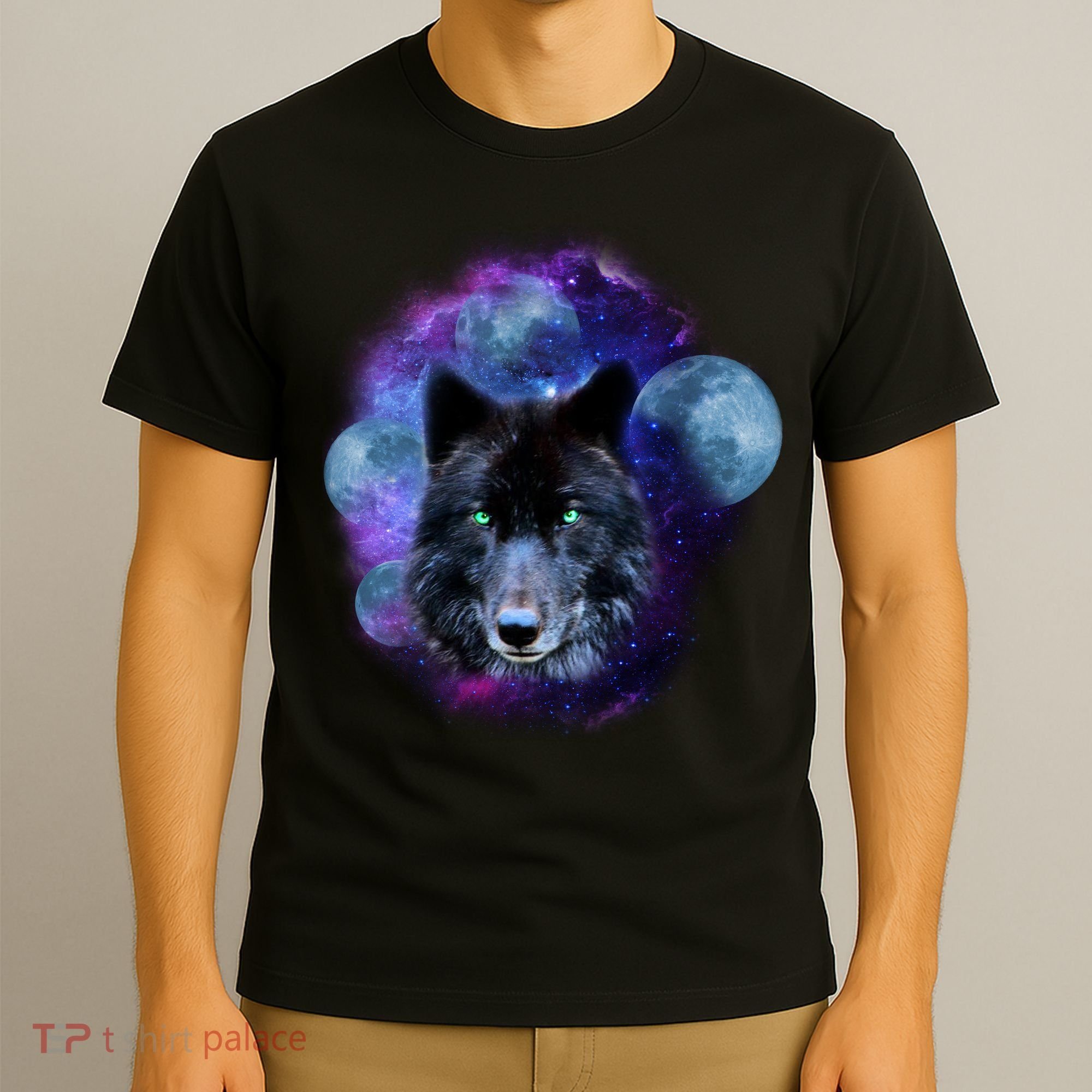 Dark Moon Wolf Galaxy T-Shirt