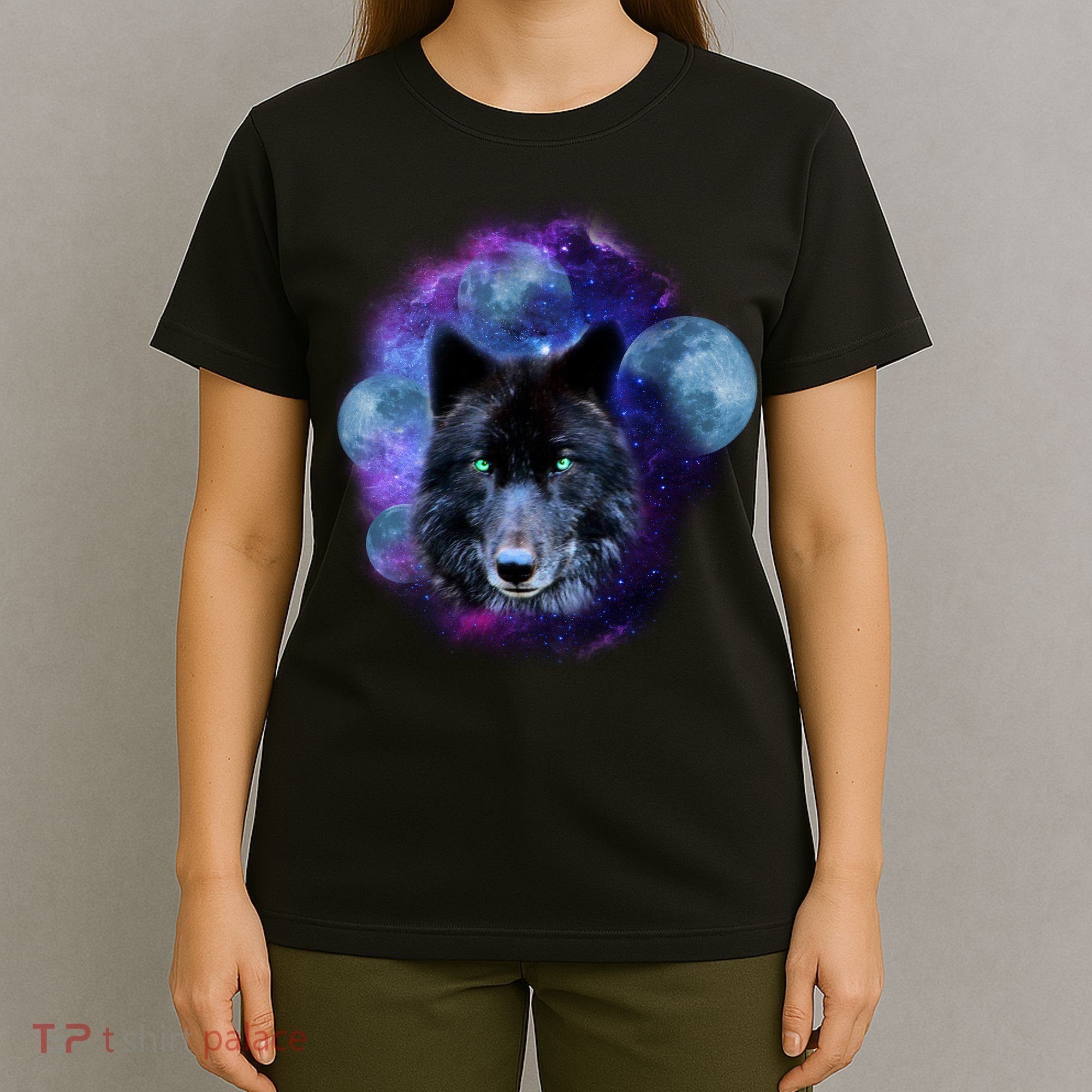 Dark Moon Wolf Galaxy T-Shirt