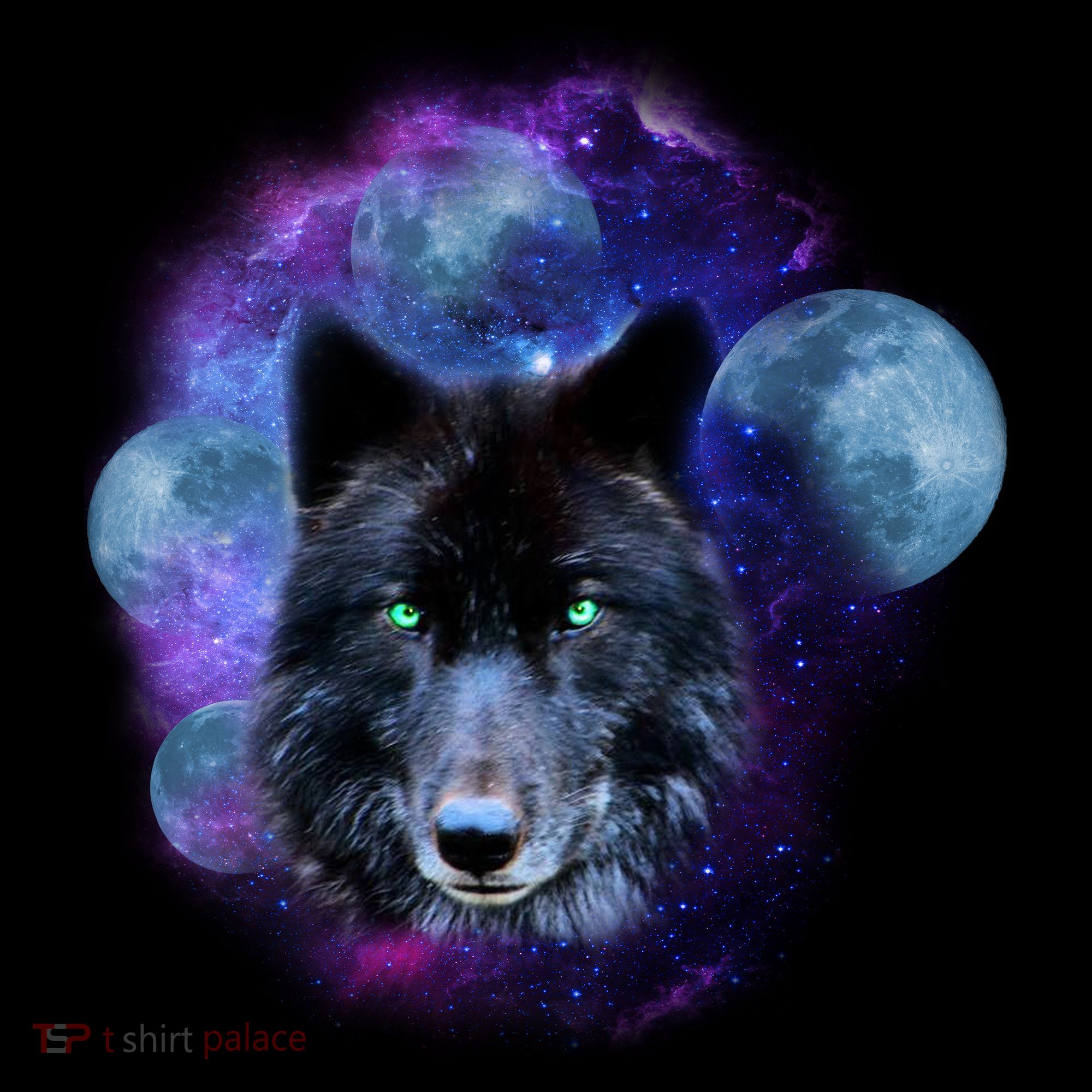 Dark Moon Wolf Galaxy Bucket Hat