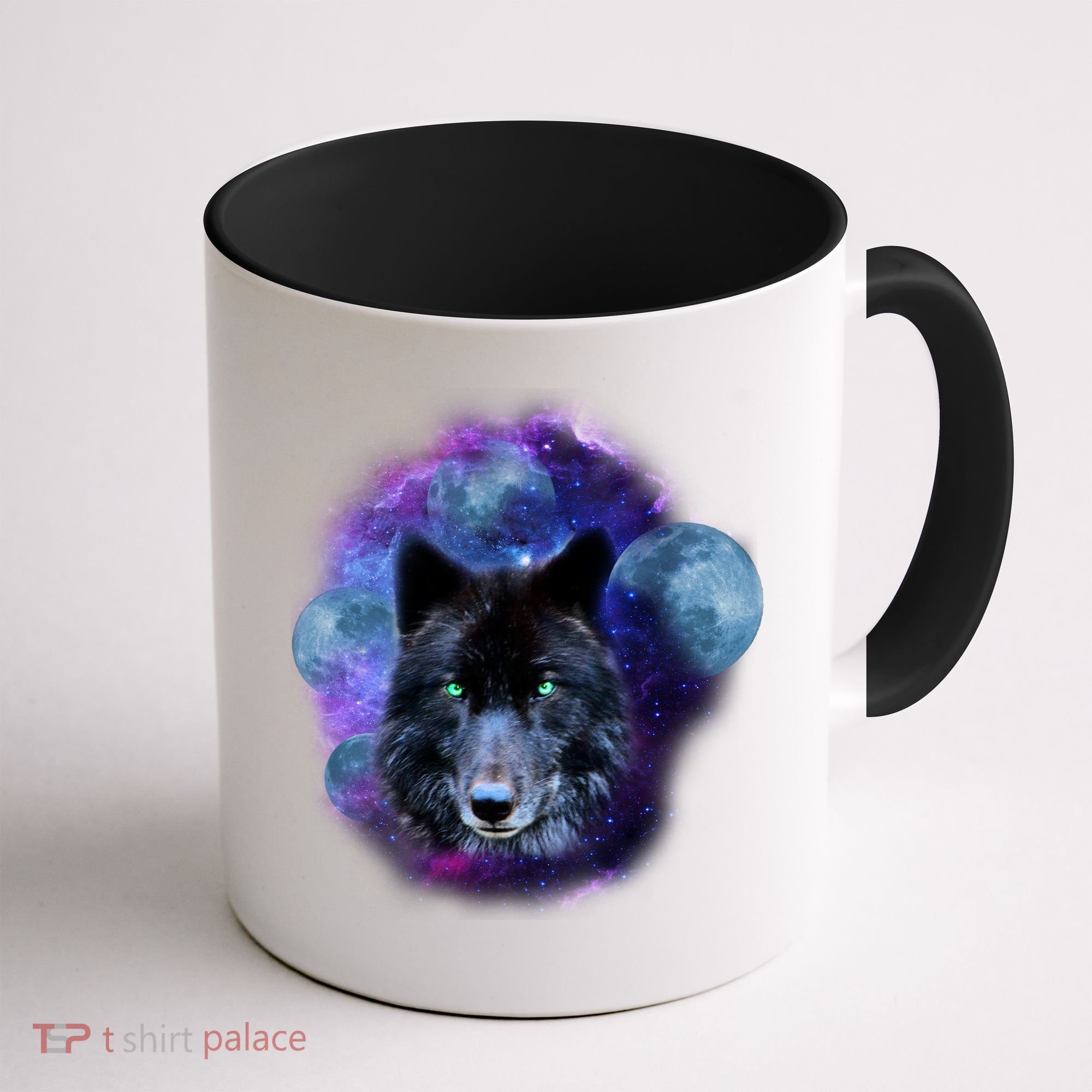 Dark Moon Wolf Galaxy Coffee Mug