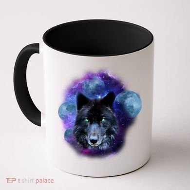 Dark Moon Wolf Galaxy Coffee Mug