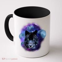 Dark Moon Wolf Galaxy Coffee Mug thumb 0