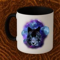 Dark Moon Wolf Galaxy Coffee Mug thumb 2