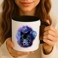 Dark Moon Wolf Galaxy Coffee Mug thumb 3