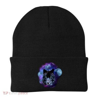 Dark Moon Wolf Galaxy Beanie