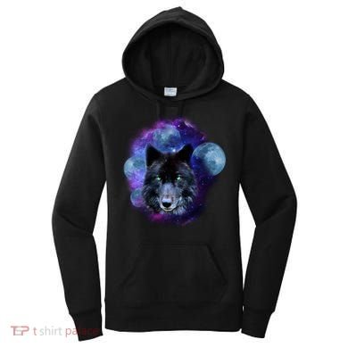 Dark Moon Wolf Galaxy Women's Hoodie