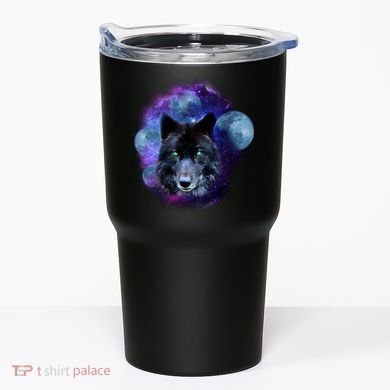 Dark Moon Wolf Galaxy Tumbler