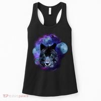 Dark Moon Wolf Galaxy Women's Tank Top thumb 0