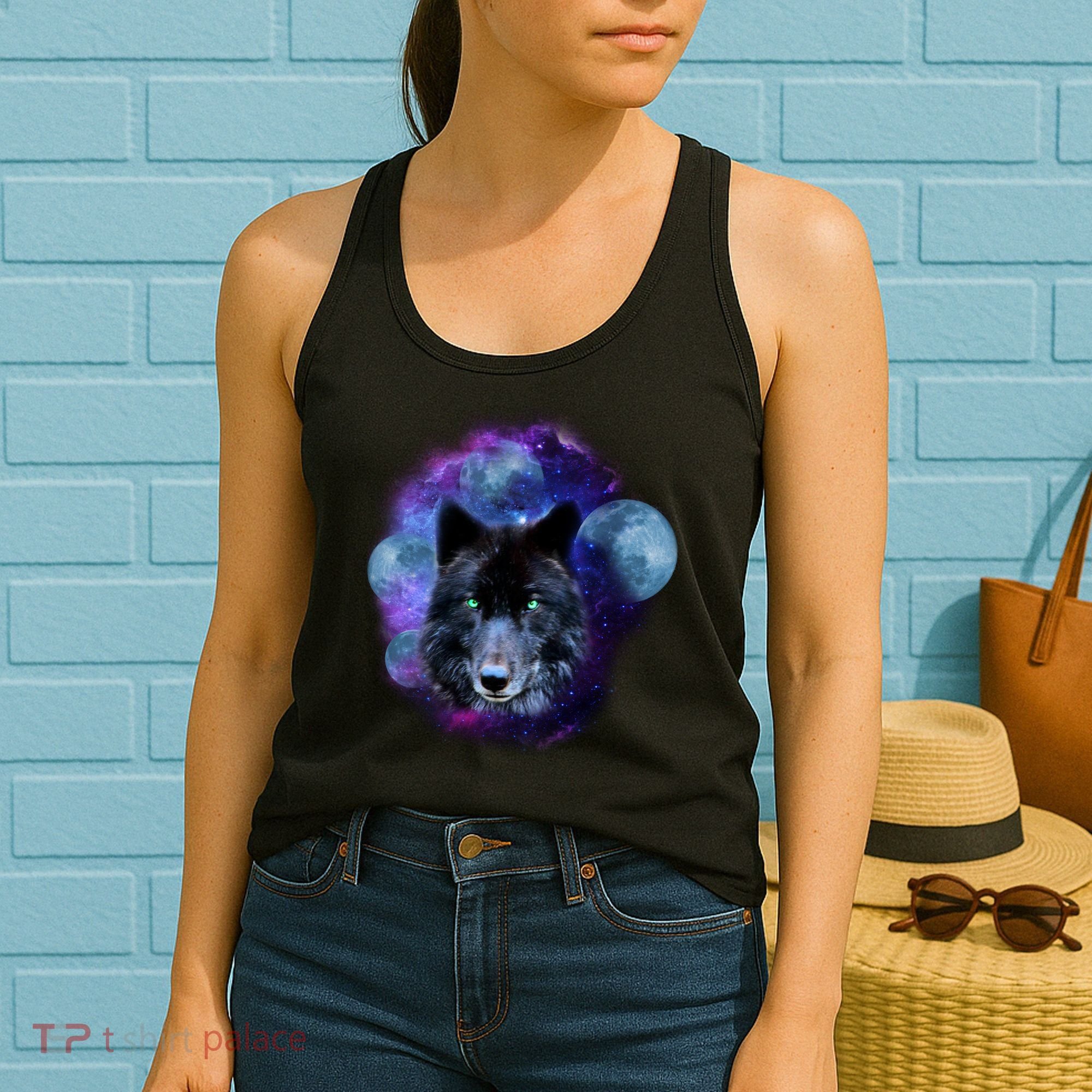 Dark Moon Wolf Galaxy Women's Tank Top