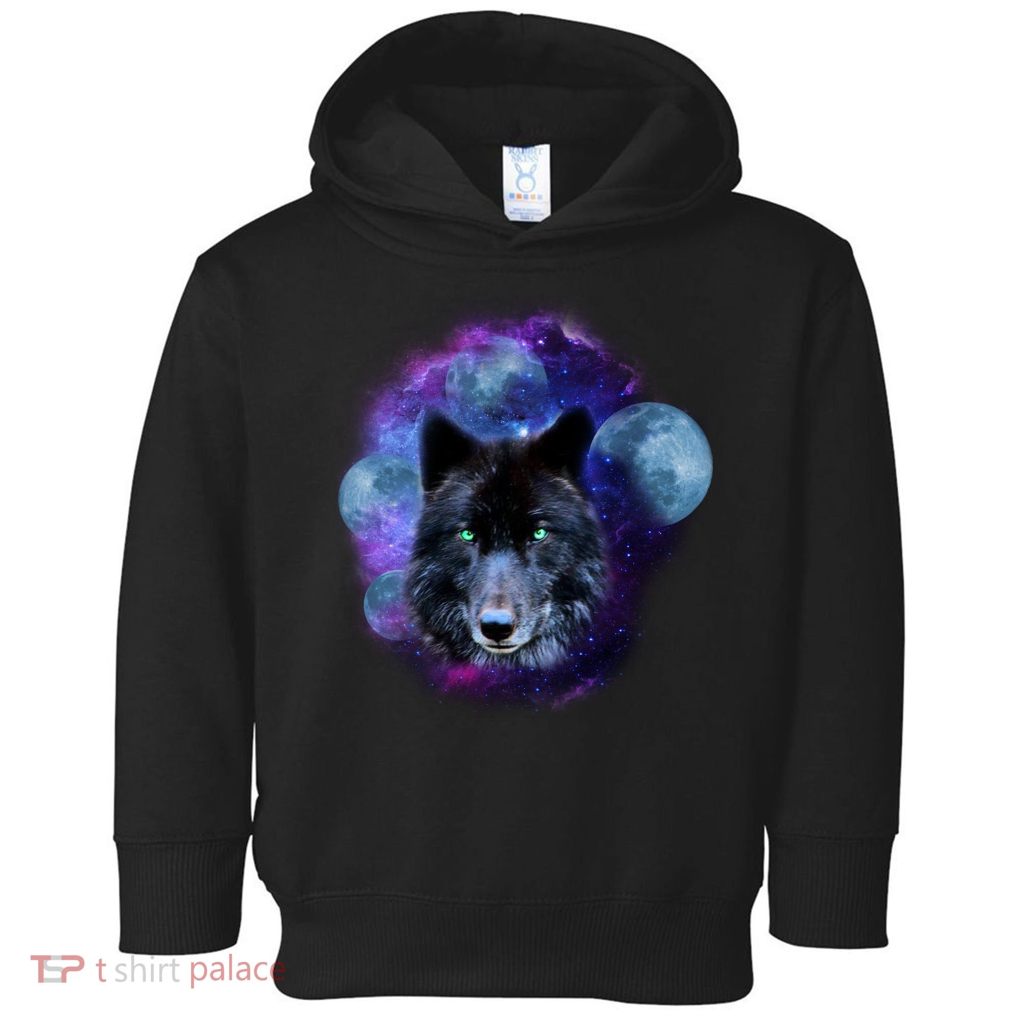 Dark Moon Wolf Galaxy Toddler Hoodie