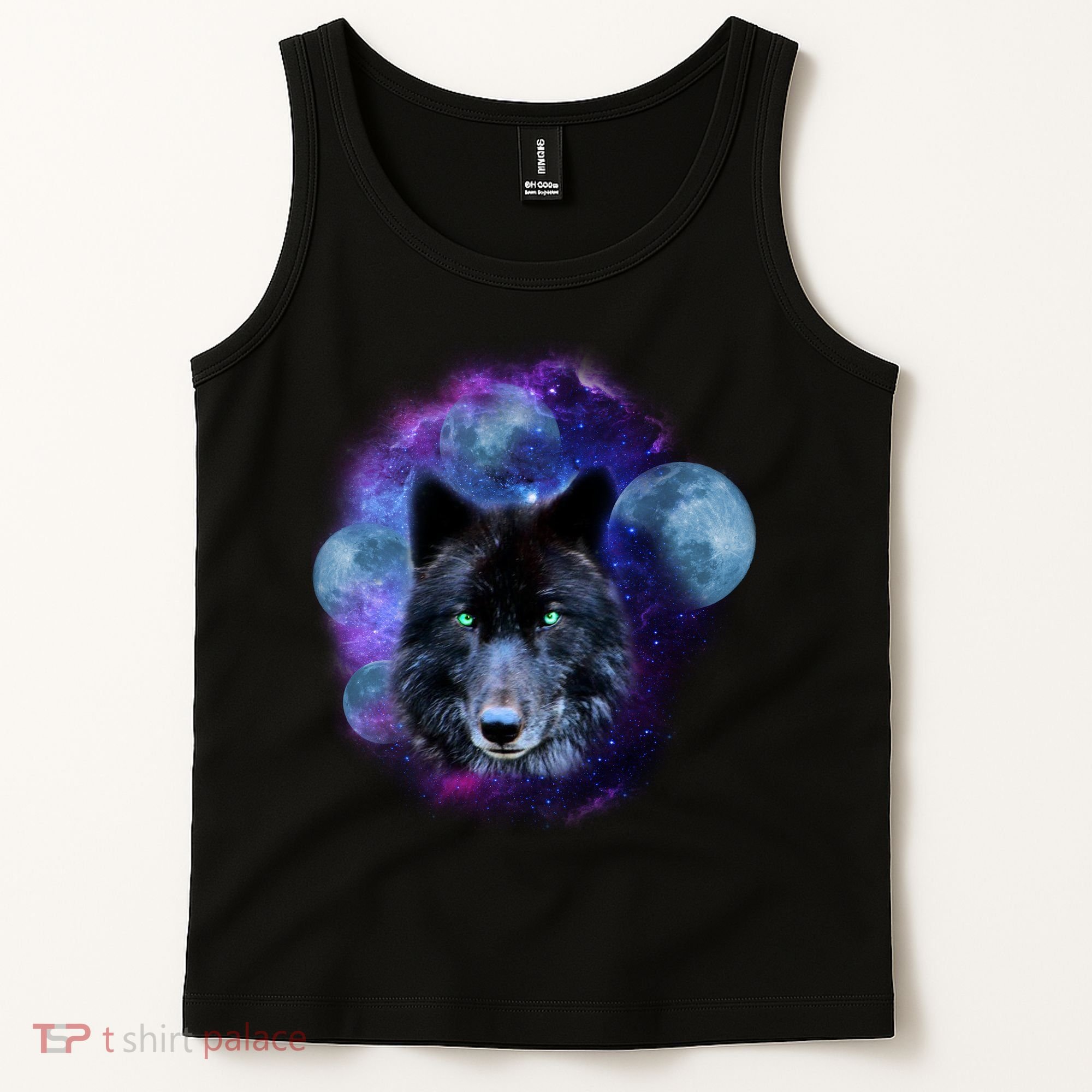 Dark Moon Wolf Galaxy Tank Top