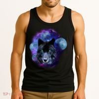 Dark Moon Wolf Galaxy Tank Top thumb 3