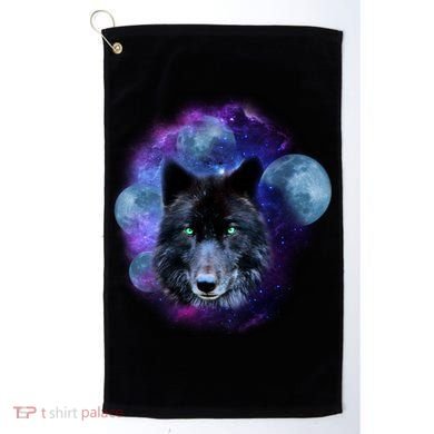 Dark Moon Wolf Galaxy Golf Towel