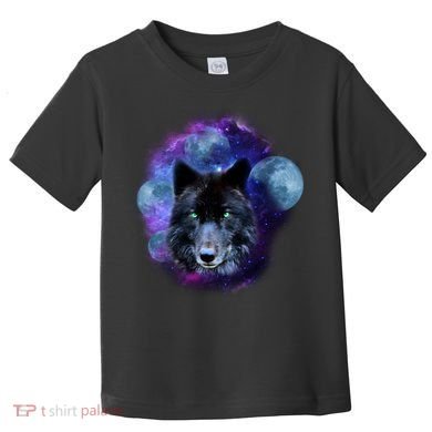 Dark Moon Wolf Galaxy Toddler T-Shirt