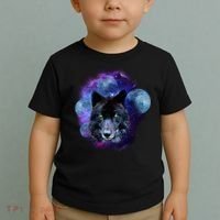 Dark Moon Wolf Galaxy Toddler T-Shirt thumb 2