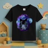 Dark Moon Wolf Galaxy Toddler T-Shirt thumb 3