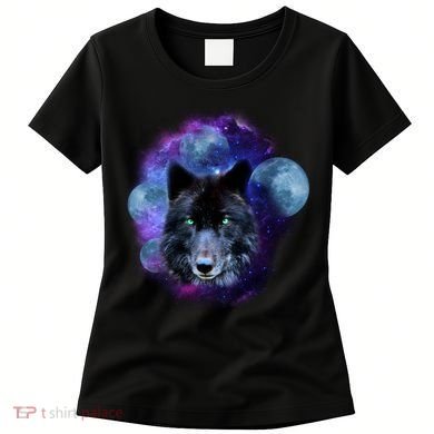 Dark Moon Wolf Galaxy Women's T-Shirt