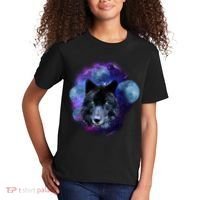 Dark Moon Wolf Galaxy Kids T-Shirt thumb 2