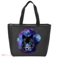 Dark Moon Wolf Galaxy Tote Bag thumb 0