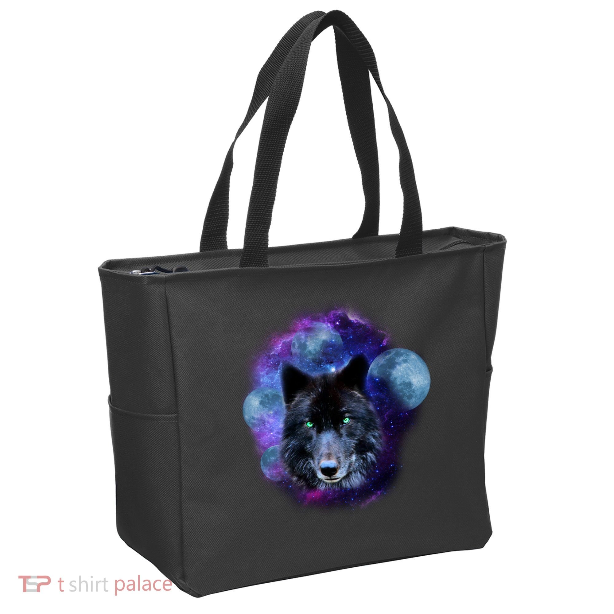 Dark Moon Wolf Galaxy Tote Bag