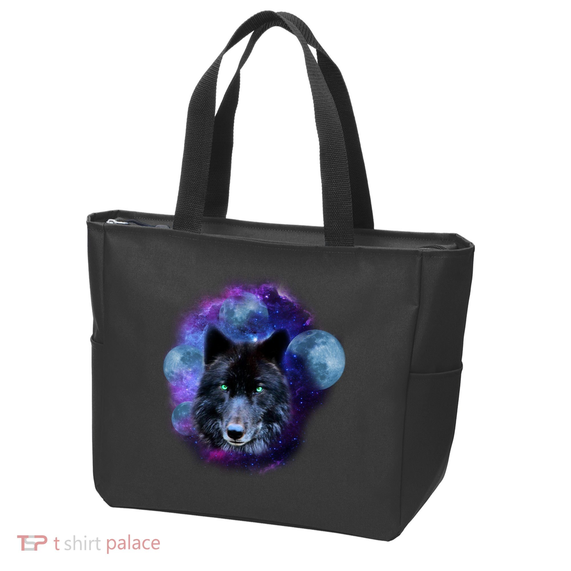 Dark Moon Wolf Galaxy Tote Bag