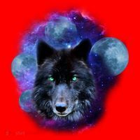 Dark Moon Wolf Galaxy Santa Hat thumb 1