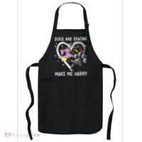 Dogs And Sewing Make Me Happy Funny Dogs And Sewing Apron thumb 0
